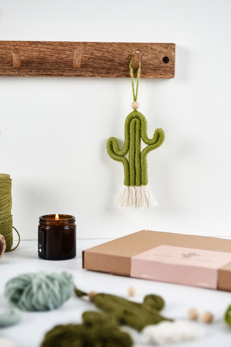 Make Your Own Mini Macrame Cactus Craft Kit image 3