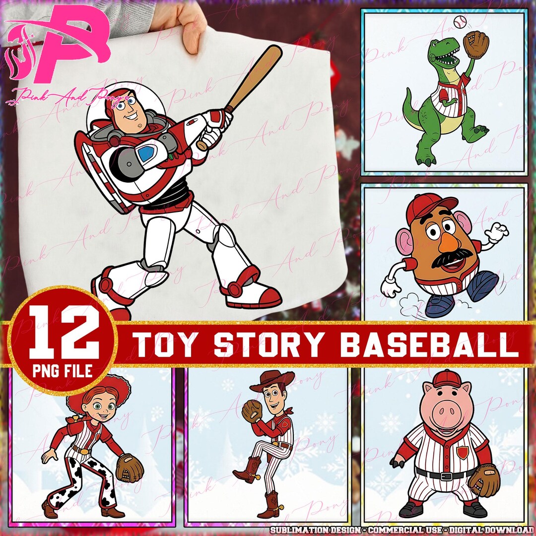 12 Cute Baseball Team PNG Bundle, Cartoon Baseball Characters Design ...