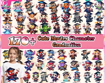 170+ Files Graduation PNG Bundle, Student Teacher Png, Cute Cartoon Characters Design, Cartoon Graduation Shirt Design, Digital Download
