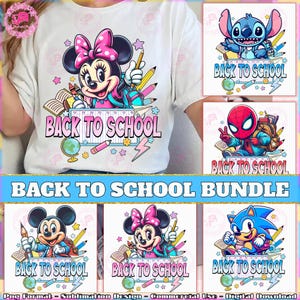 5 Designs Back To School PNG Bundle, Happy Back To School School Shirt Design, Back To School Teacher Png, School Png, Digital File