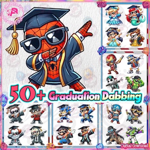 Más de 50 archivos PNG de personajes de graduación en películas, paquete PNG de graduación, clipart PNG de graduación con estilo, PNG de graduación con pinceladas, archivo digital