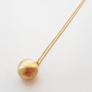 Mini Ball Gold Plated Sterling Silver Necklace, Solid Ball Pendant, Gold Ball, Matte, Gift for her