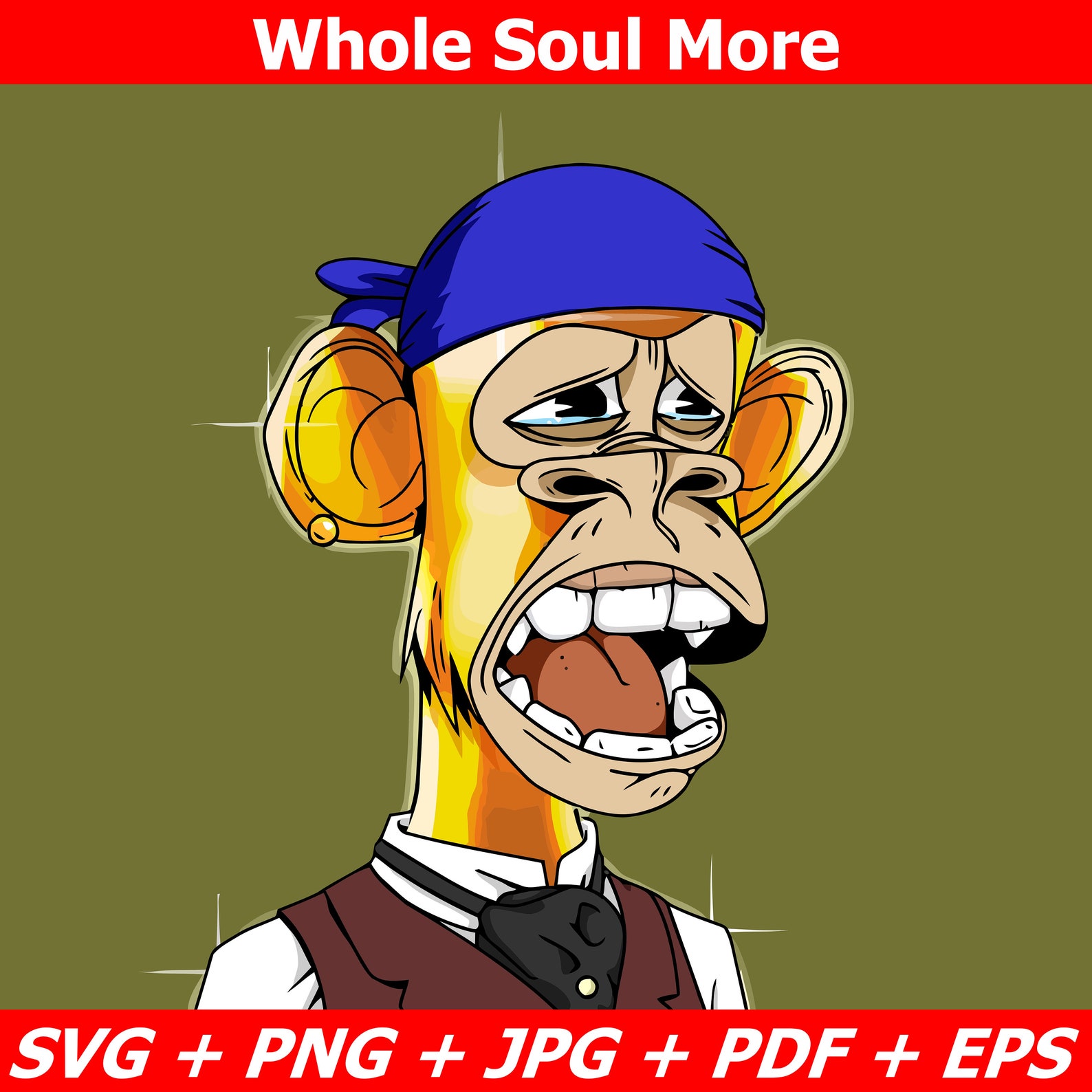 Bored Ape NFT 73 SVG 1200 Dpi Digital Download NFT Etsy Israel