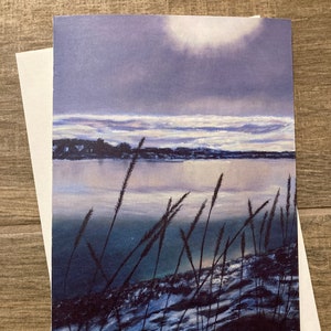 Biglietto d'auguri con paesaggio, decorazione 5x7 incorniciabile, stampa del pluripremiato dipinto a olio originale "Naknek River" dell'Alaska