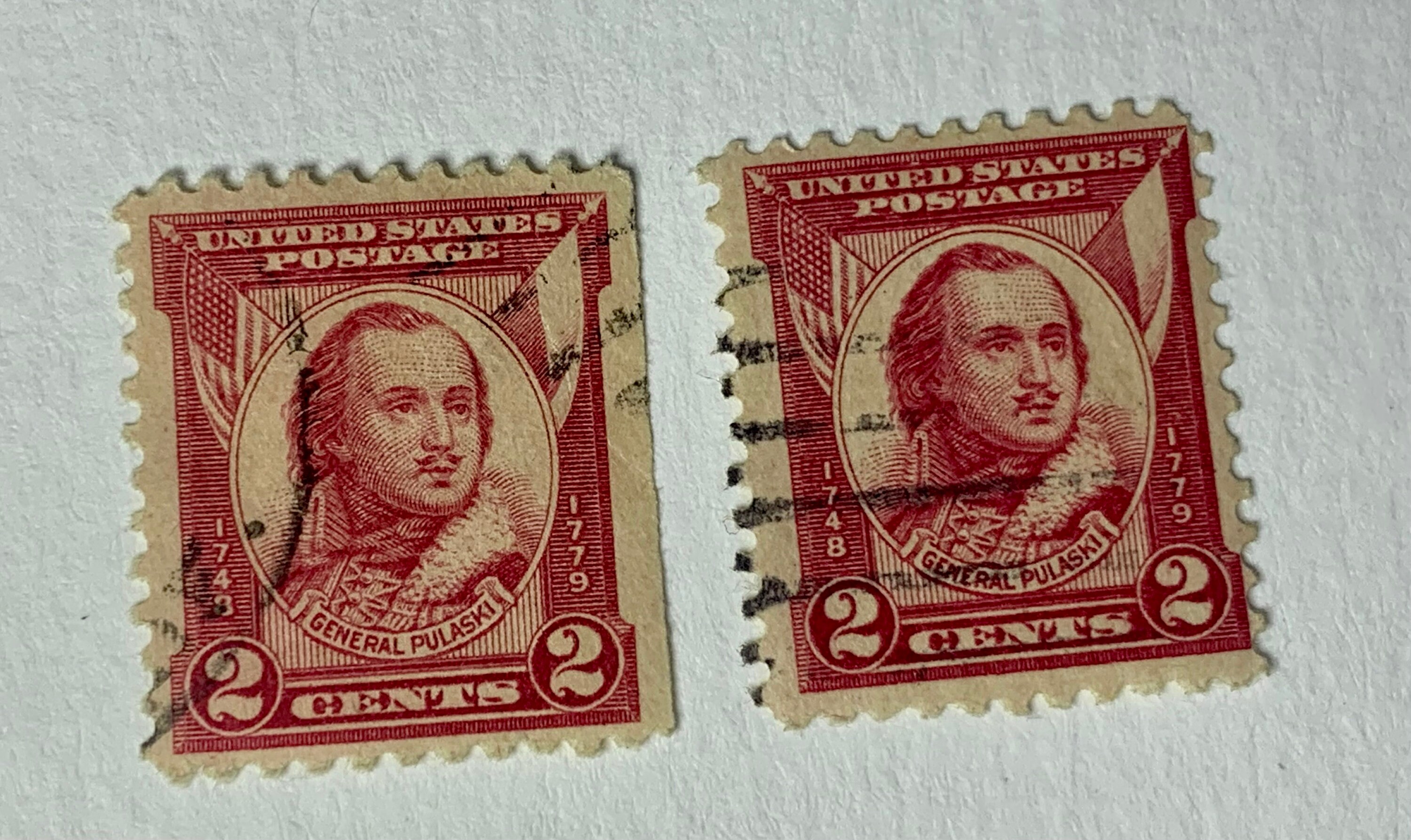 Two 2 United States postage 2 cent General Pulaski Stamp Etsy