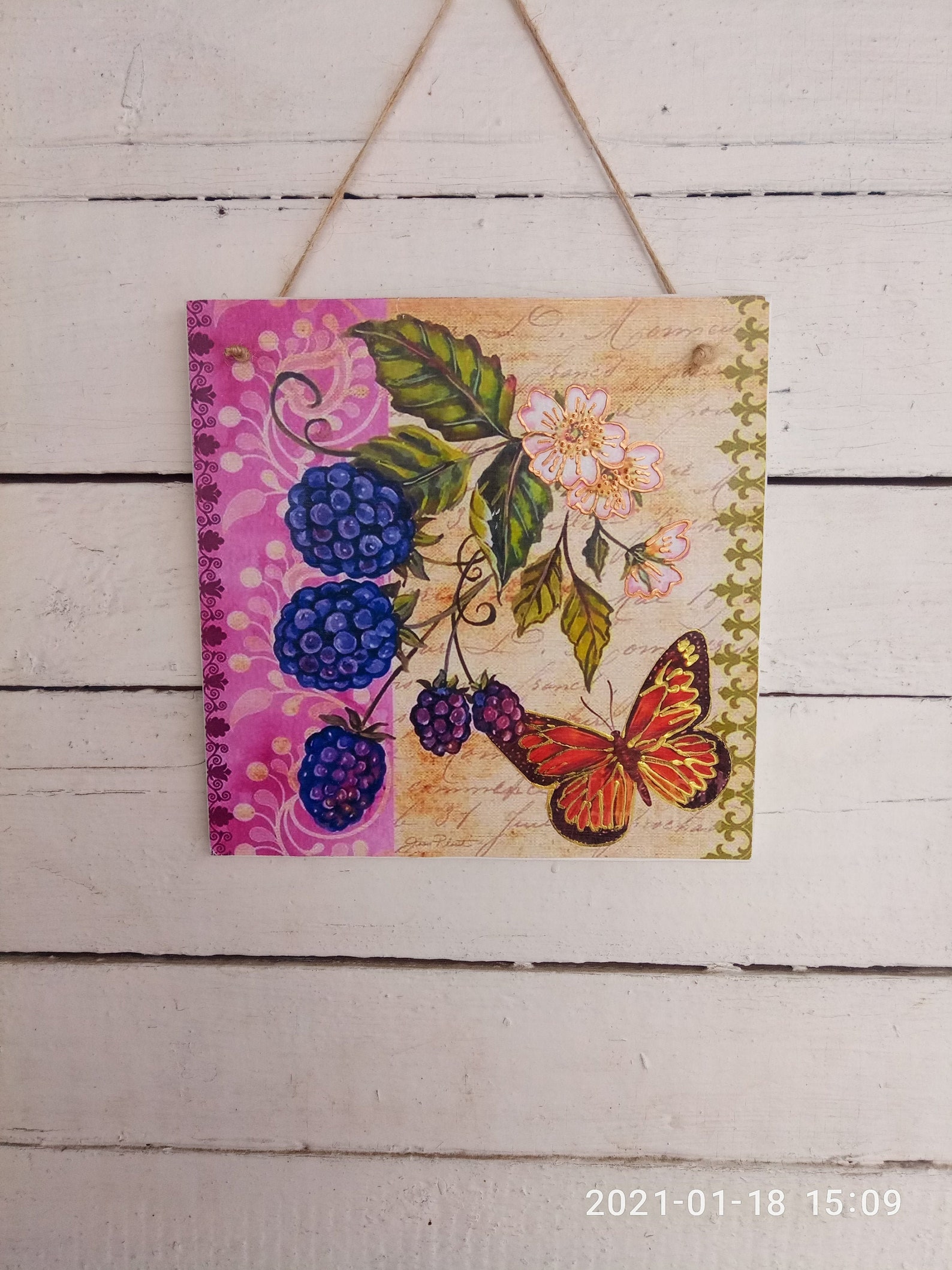 Country cottage French wall decor wood panel for kitchen Etsy