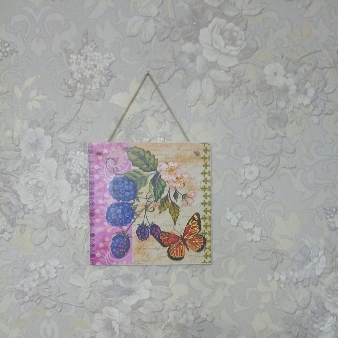 Country cottage French wall decor wood panel for kitchen Etsy