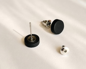 Tiny Stud Earrings, Black Stud Earrings, Stud Earring Set, Handmade Stud Earrings, Polymer Clay