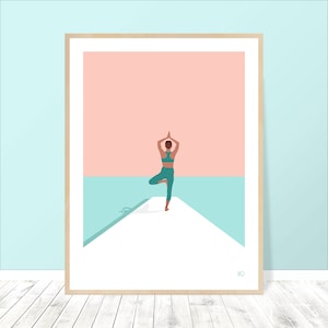 Yoga Poster | Lifestyle Poster | Poster Beach | Landscape Sea | Wall Art | Home Decoration | Gift