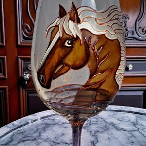 Horse wine glass - Handmade Personalized Animal&#39;s lover Gift
