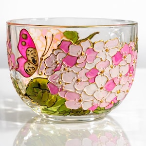 Custom Birthday Mug - Hand Painted Birth Flower Cup, Hydrangea Flowers Gift
