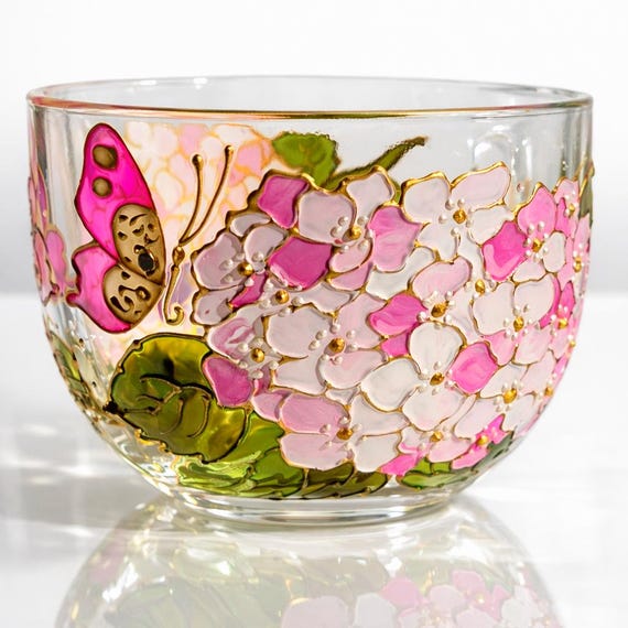 Custom Birthday Mug - Hand Painted Birth Flower Cup, Hydrangea Flowers Gift