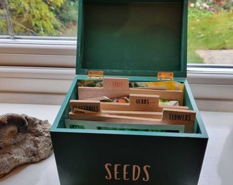 Seed Packet Storage Box Green