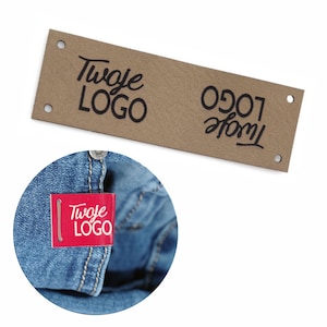 Étiquettes Pliables Personnalisées en Similicuir PVC – 50, 100, 200 ou 500 Pièces – Pour Vêtements, Tricot, Artisanat – 20x60mm