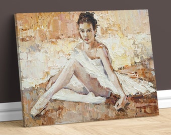 Ballerina Young Canvas Print Reproduction Wall Decor Large Artwork Gift for Dancer