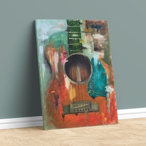 Guitar and Music Abstract Canvas Art Gift for Musician Canvas Print Wall Art Office Home Decor