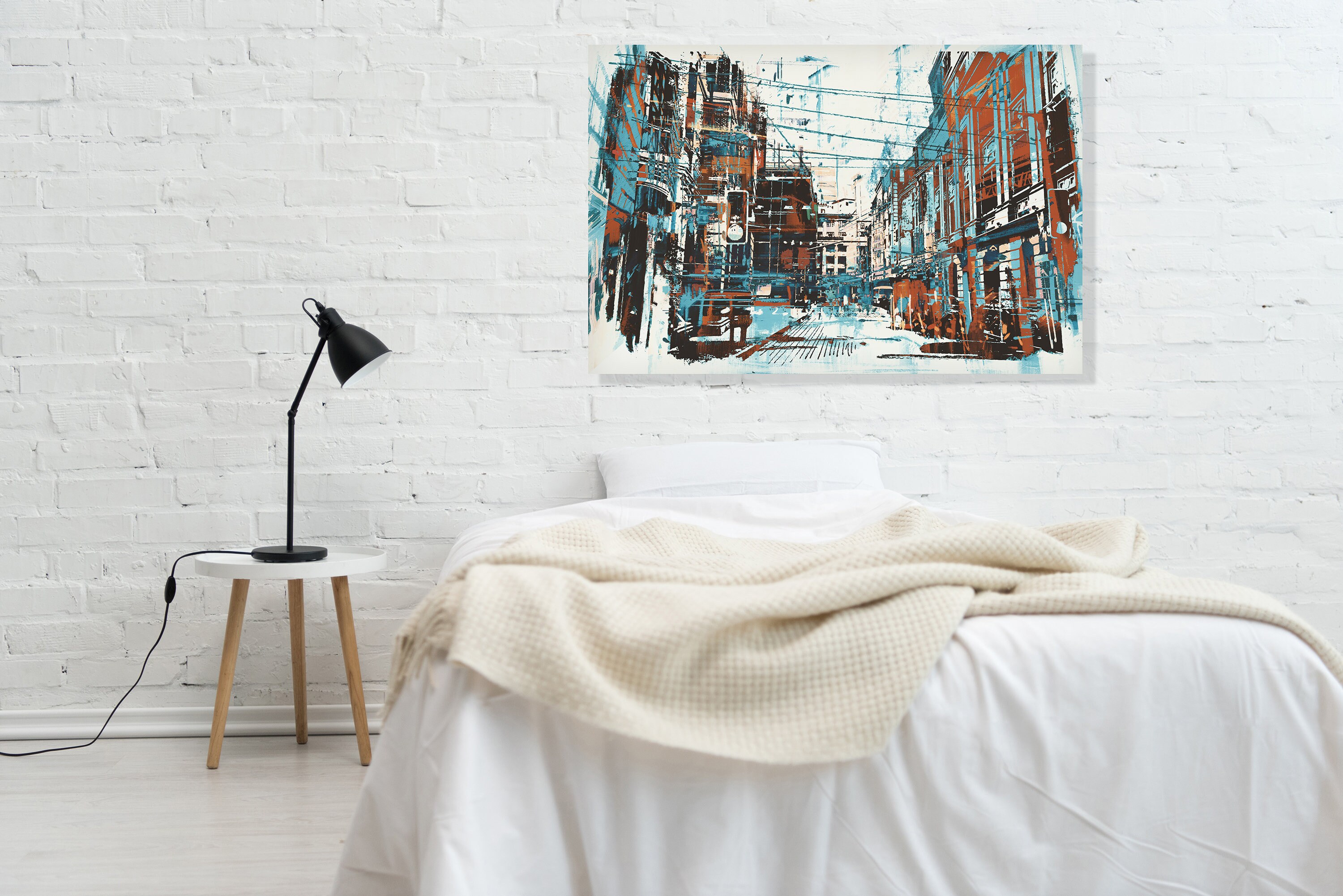 Urban Cityscape Canvas Print Modern Art City Street Art Modern Etsy
