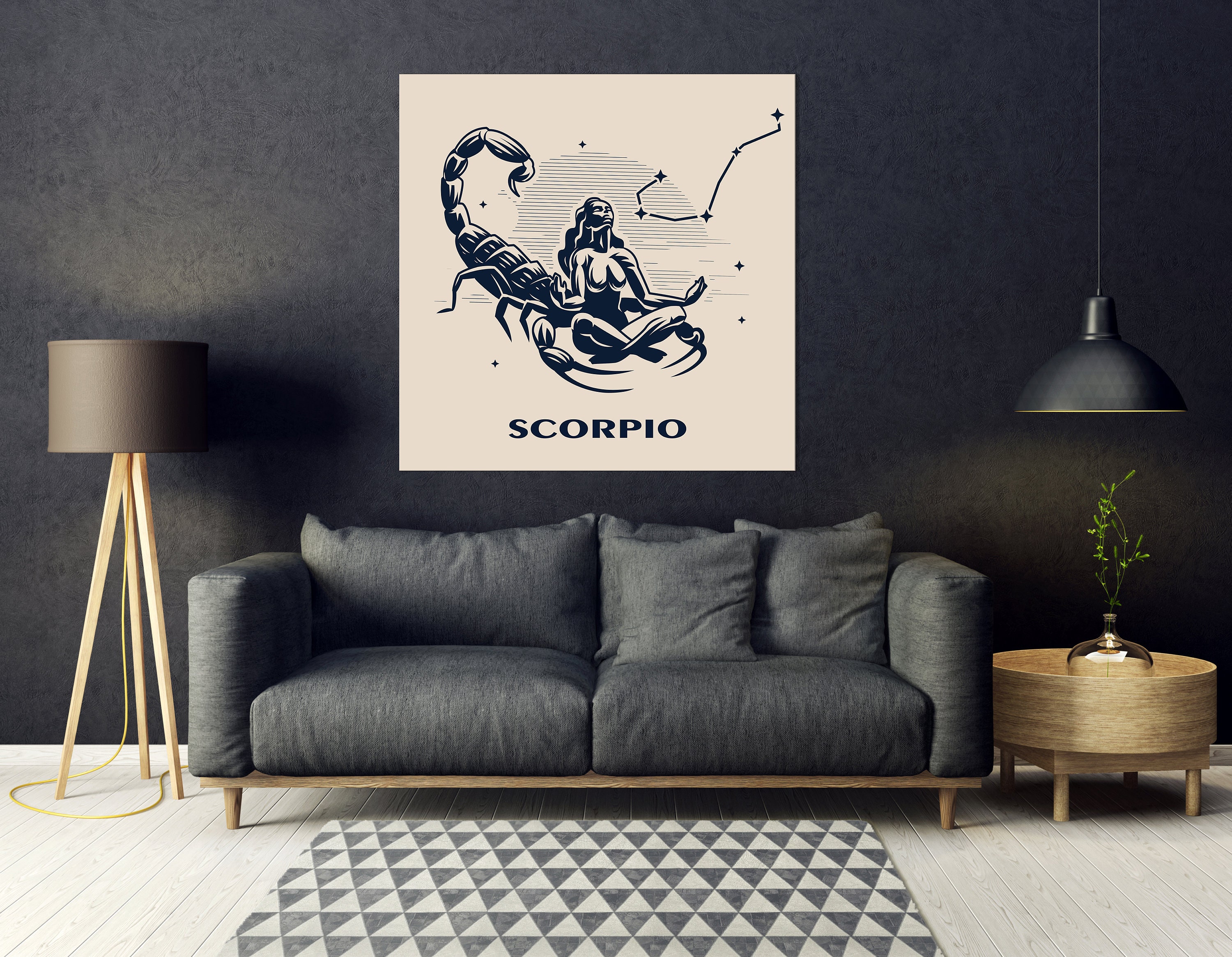 SCORPIO Zodiac Canvas Print arte de pared grande cartel de Etsy