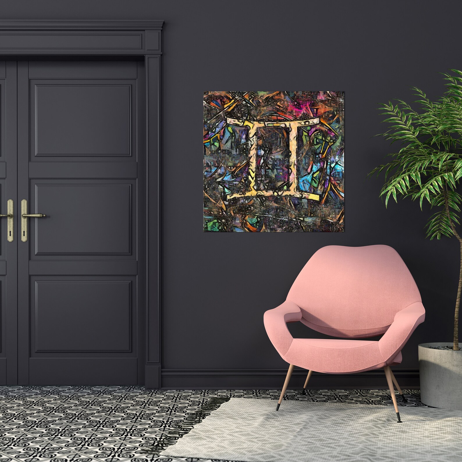 GEMINI Zodiac Canvas Print Large Wall Art Astrology Poster Etsy