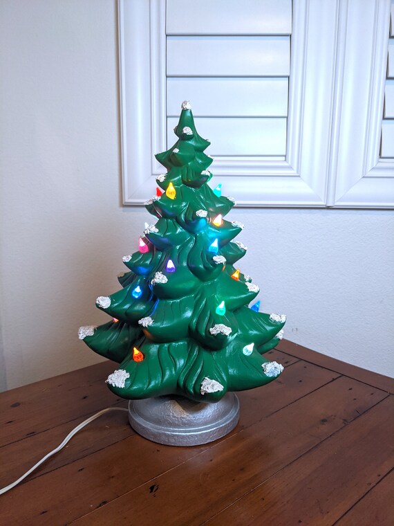 Vintage Ceramic Lightup Christmas Tree Etsy