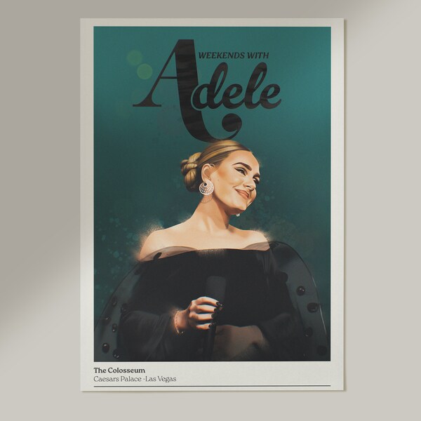 Adele, Wochenenden mit Adele, Las Vegas - Hand gezeichnet, A3 Digitaldruck