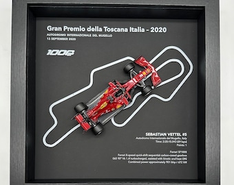 Cadre 3D Sebastian Vettel GP1000 Grand Premio della Toscana 2020