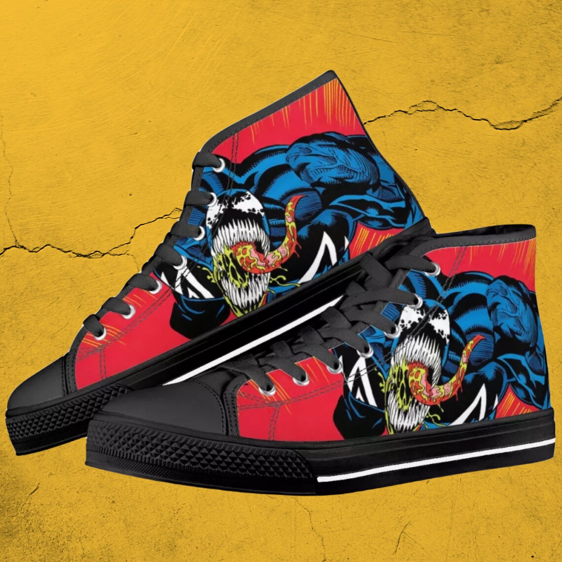 Venom Marvel shoes. Venom high tops sneakers. Men's Etsy