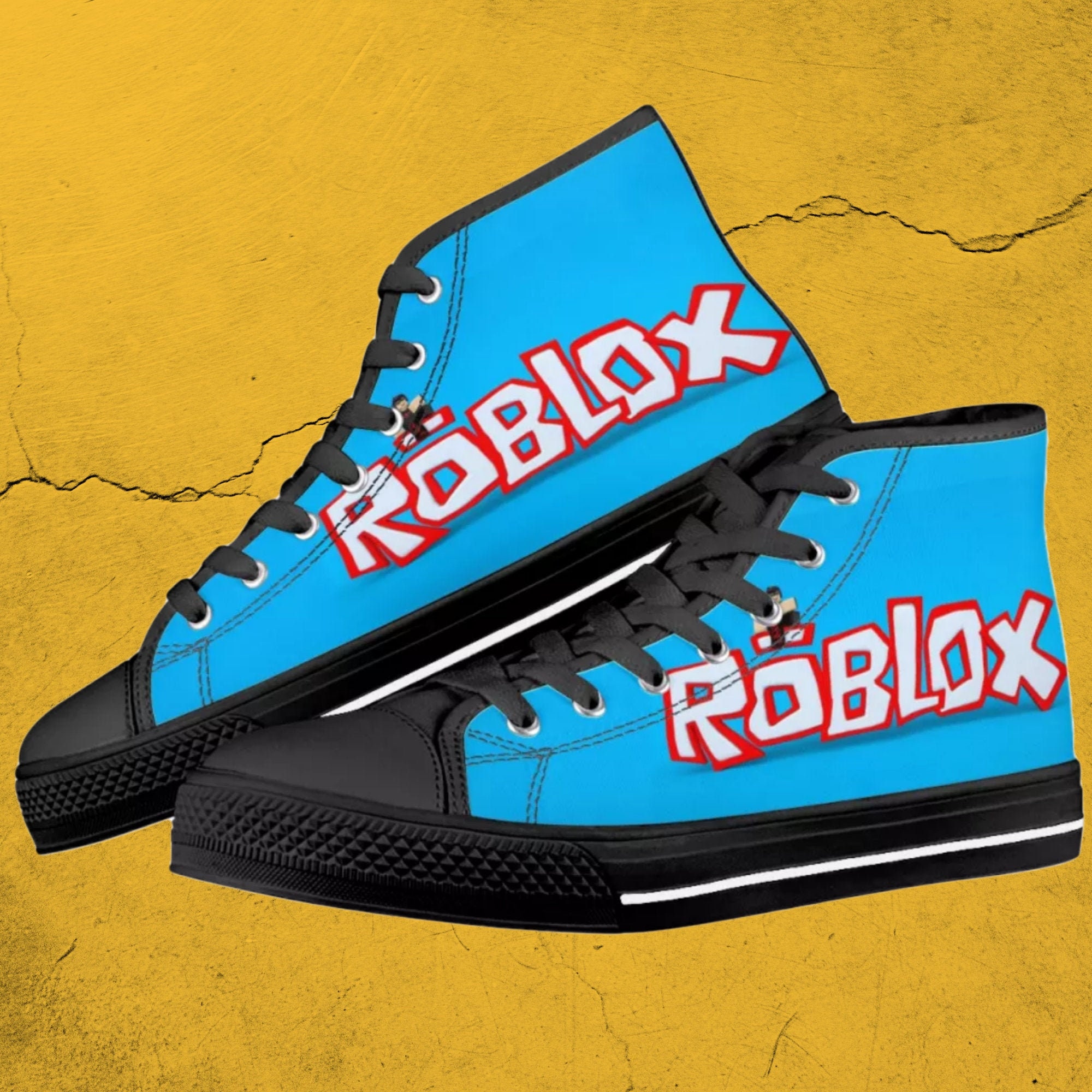 Roblox Shoes Roblox High Tops Sneakers Men S Etsy - blue sneakers roblox