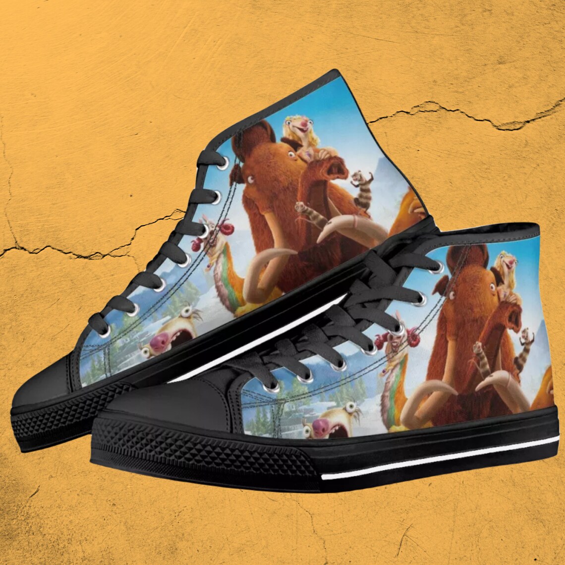 Ice age shoes.Sid Ice age high tops sneakers. Ice age Etsy