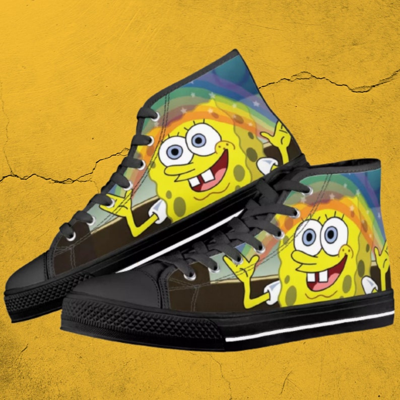  Spongebob  shoes Spongebob  high tops sneakers  Men s Etsy