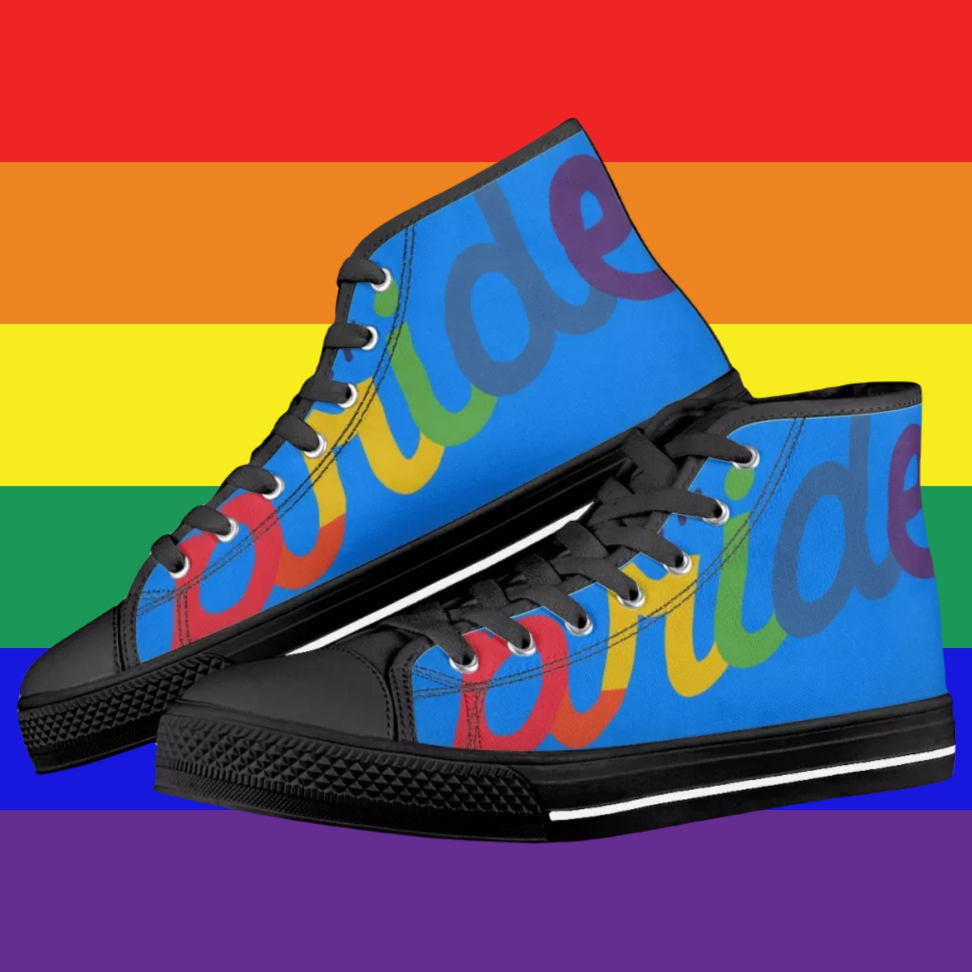 LGBT shoes. LGBTQ high tops Pride sneakers. Look like | Etsy