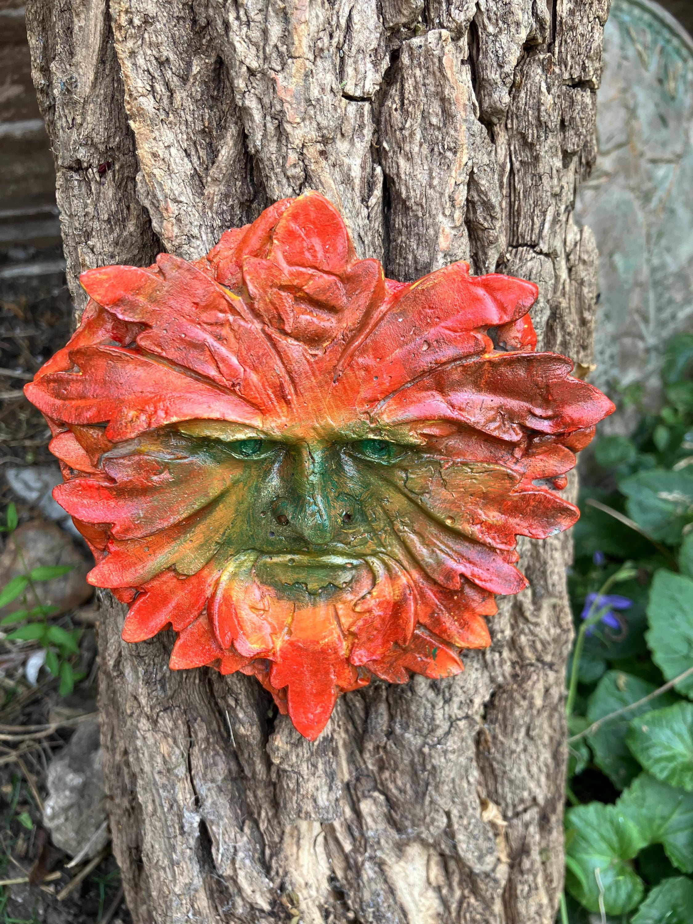 Autumn red leaf tree man