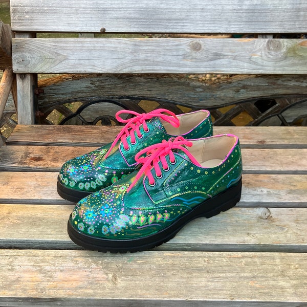 Hand painted shoes, unique designs.