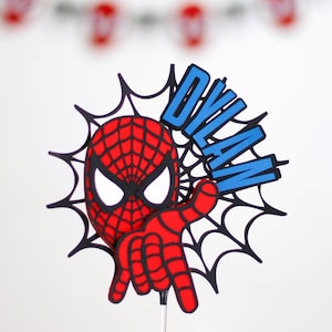 Spiderman Custom Cake Topper, Personalized Cake Topper, Spiderman Cake Topper