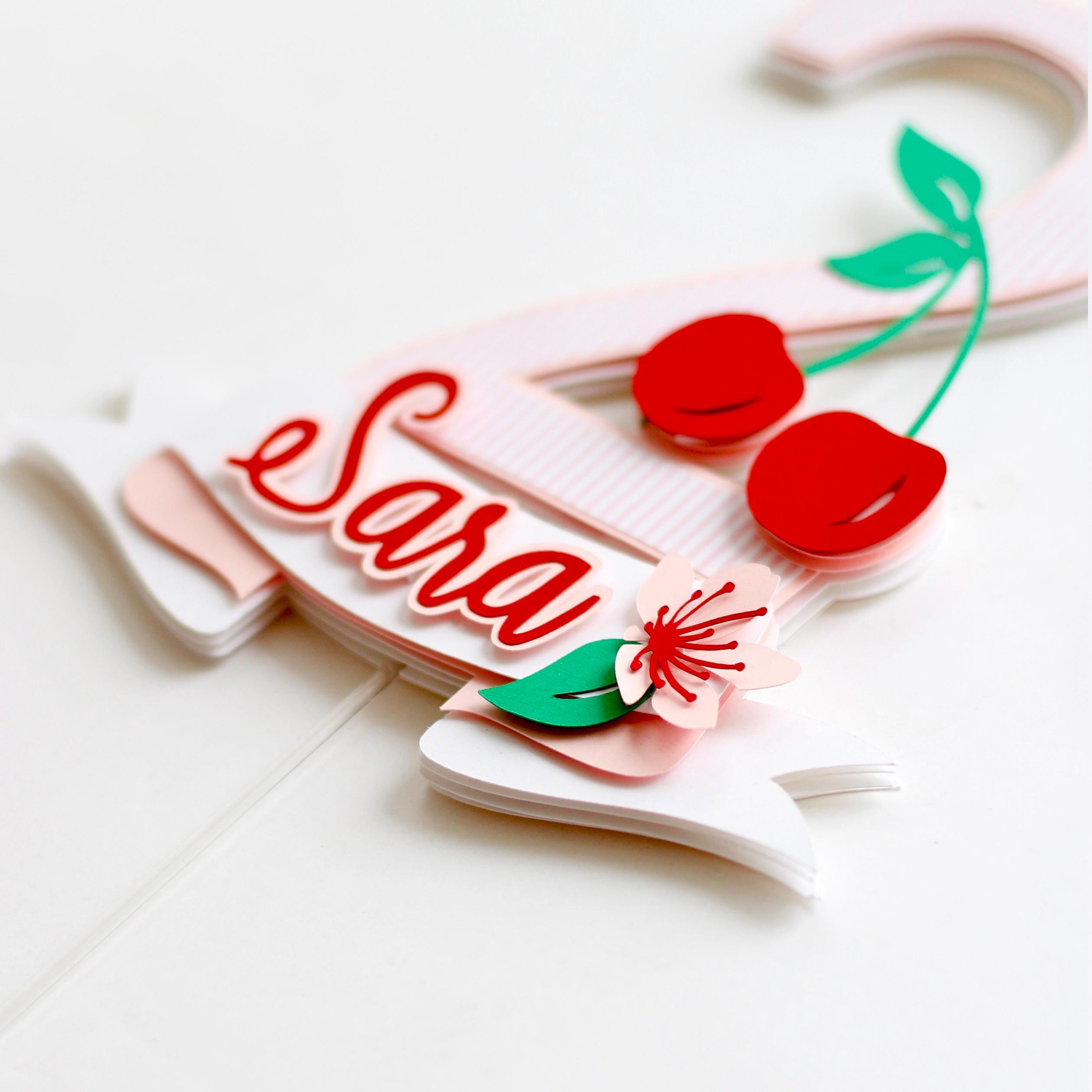 Cherry Cake Topper, Cherry Theme Birthday Party, Personalized Cherry ...