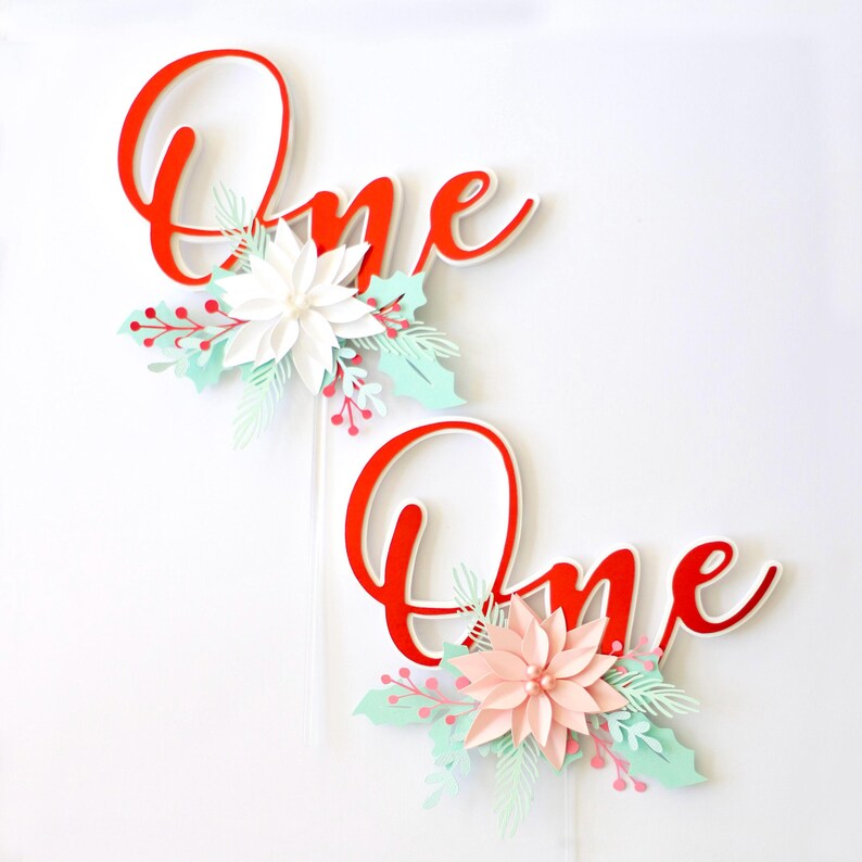 Christmas 1st Birthday Cake Topper First Birthday Cake Topper