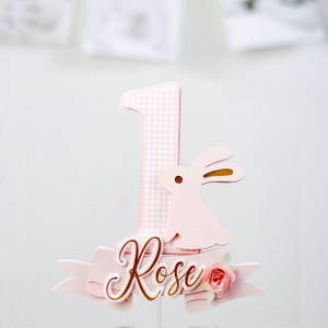 Bunny Cake Topper, 1st Birthday girl. Some Bunny Is One Bunny. Party Decorations First Birthday. 1st birthday Bunny theme.