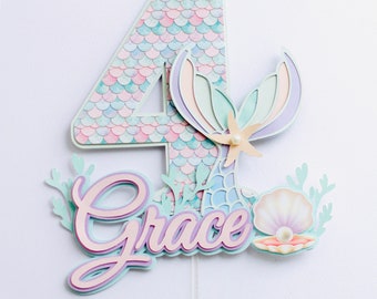 Mermaid Cake Topper, Under the Sea Party, Mermaid Party, Mermaid Theme