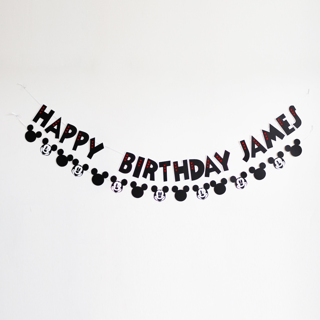 Mickey Mouse Birthday Banner, Mickey Mouse Banner, Mickey Mouse Garland, Personalized Mickey ...