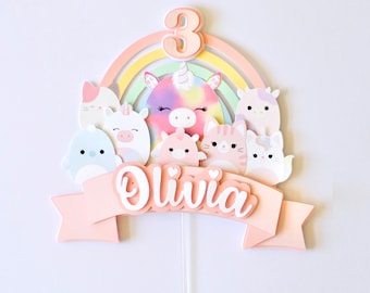 Squishmallow Cake Topper. Squishy Cake Topper. Kid's Birthday
