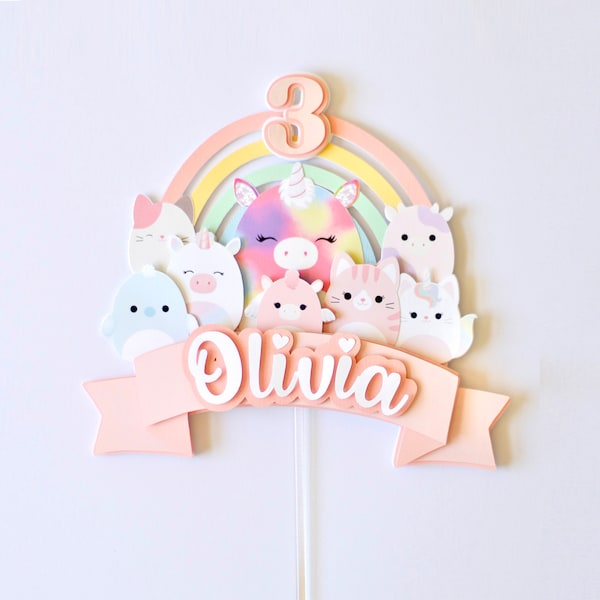 Squishmallow Cake Topper. Squishy Cake Topper. Kid's Birthday