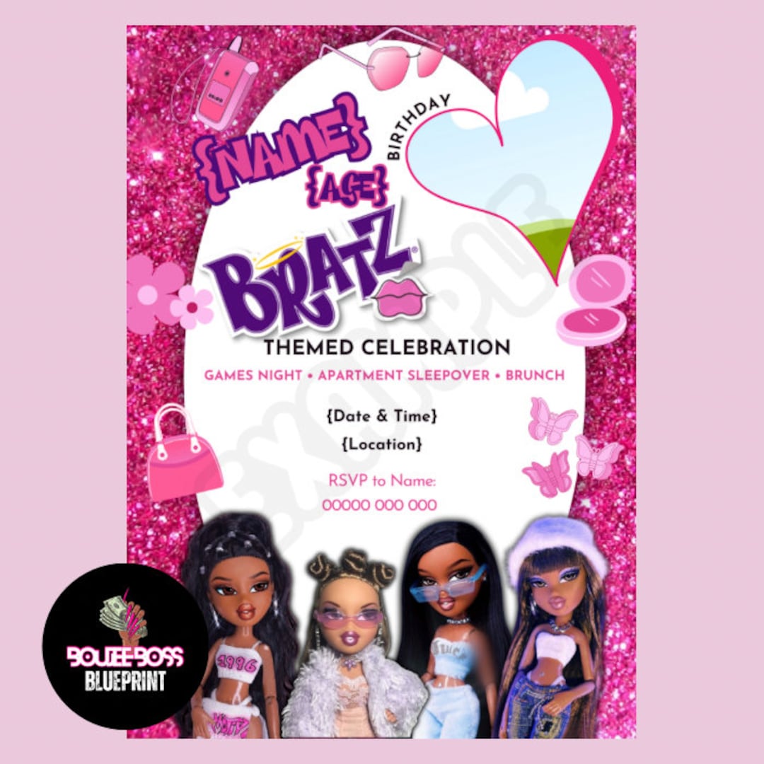 Bratz Invitation Editable Party Invite Birthday Invite Etsy Bratz Invitation Editable Party Invite Birthday Invite Etsy