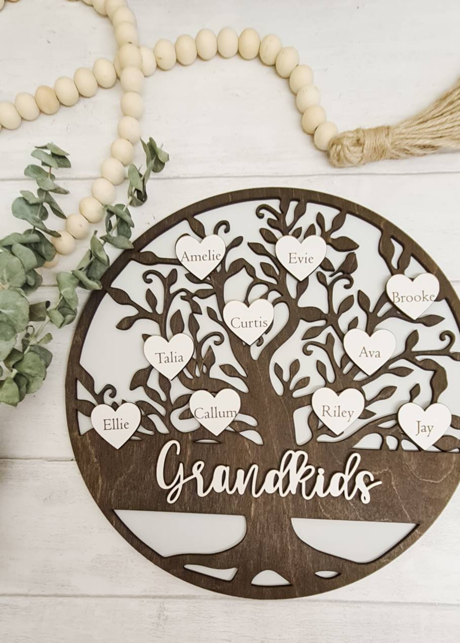Personalised Wooden Family Tree Plaque With Stand Tree Sign Etsy