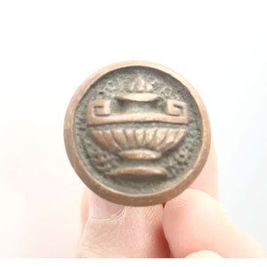 Vintage Greek Style Watching Drawer Knob Copper Color Hardware 3/4&quot; Pull