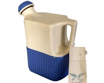 Vintage Universal Cambridge Pottery Primitive Farmhouse Cork Lid Pitcher Jug