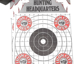 Vintage Iron City Beer Hunting Headquarters Paper Rifle Target 18&quot; X 12&quot;