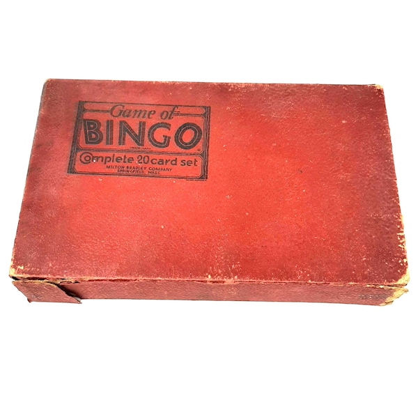 Vintage Bingo Fun Game Trademark 1933 Boards Score Cards Rules Wooden Pieces