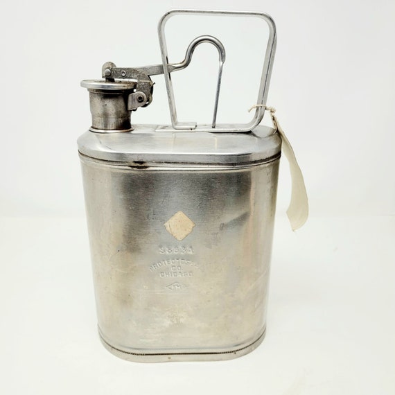 Vintage Stainless Steel Oil Can Protectoseal Chicago S883A Safety