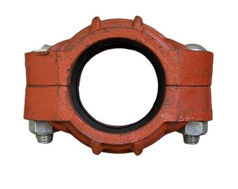 Victaulic FireLock Style 77 2-1/2&quot; Orange Enamel Painted Fire Truck Coupling