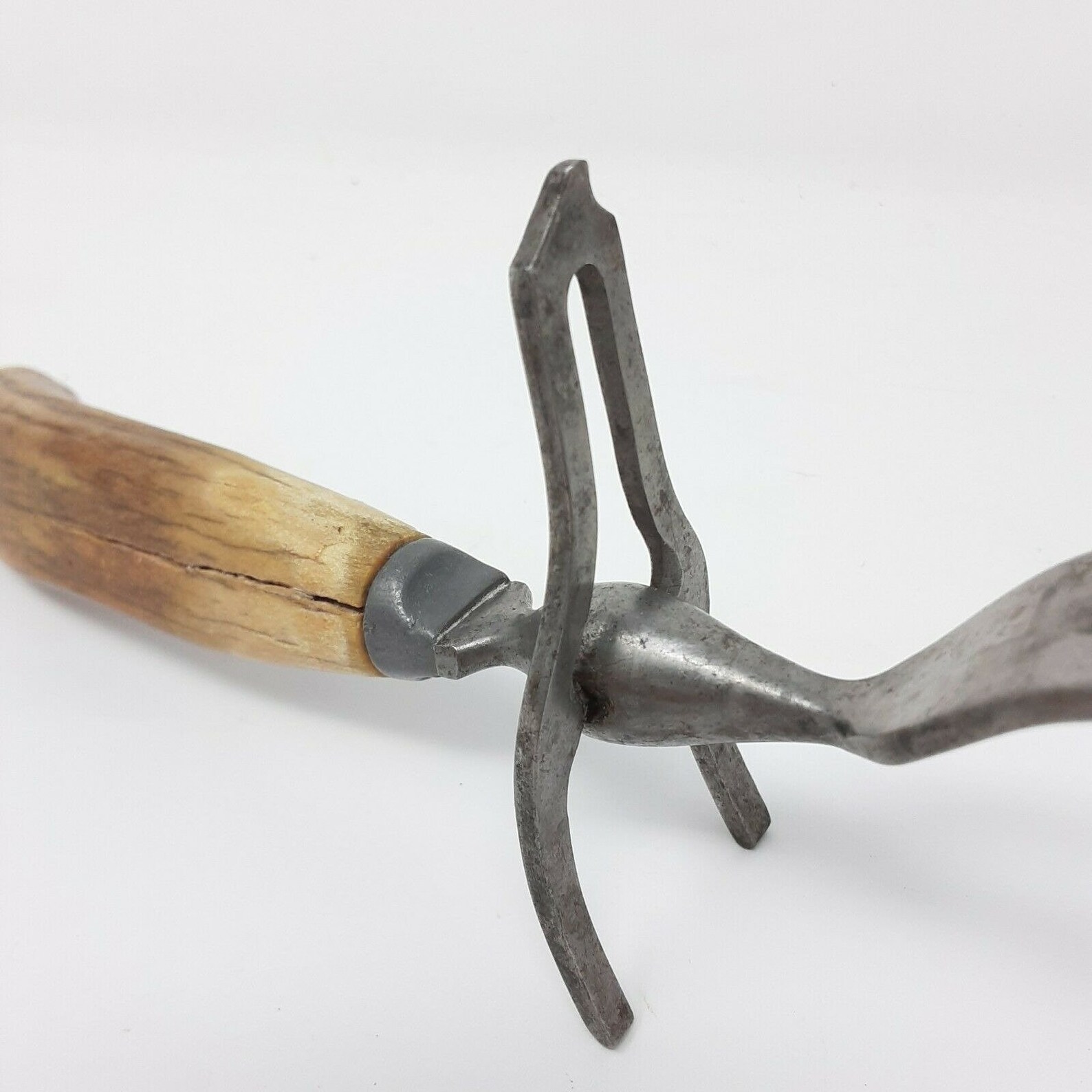 Antique CARVING FORK with Stand Stag Horn Handle 2 Tine Meat Etsy